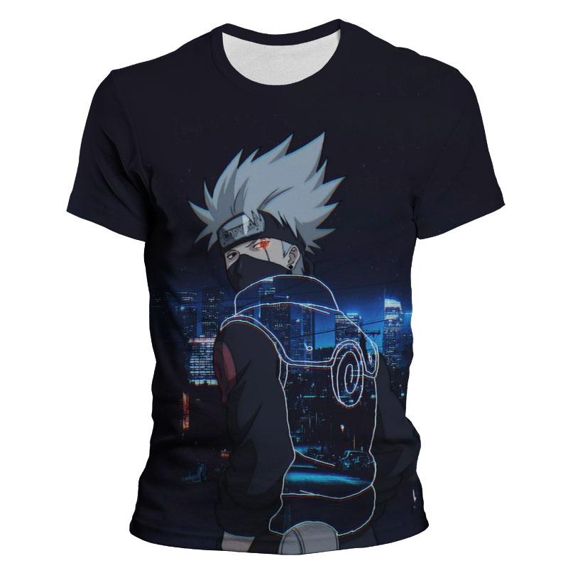 Ny mote T-skjorte for menn Naruto Kakashi Cartoon Anime Barn T-skjorter Sommer Kortermede Kvinner Oversized klær Topper