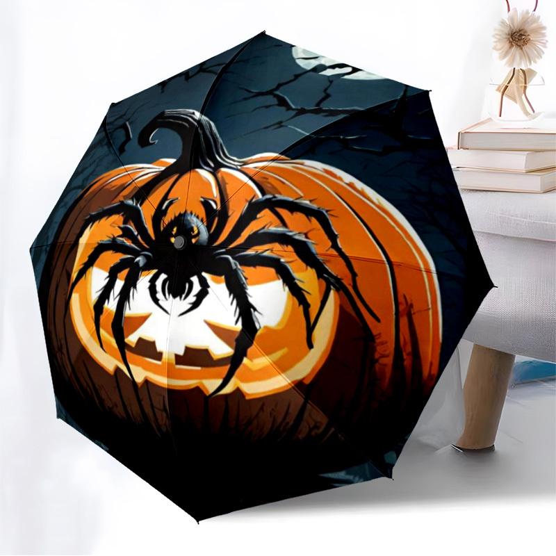 1pc Halloween Pumpkin, Spider Automatic Folding Umbrella - Compact 8-Rib Design,Perfect Gift for Friends & Family yy250926011