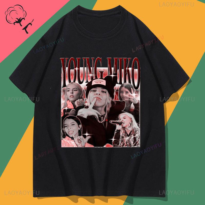 Young Miko Tshirt Women 100 Cotton Camisetas Baby Miko Hot Sale Popular Shirt Hip Hop Streetwear Harajuku Music Clothing