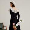 Laengsseon Ls_Stitched Ruffle Black Dress