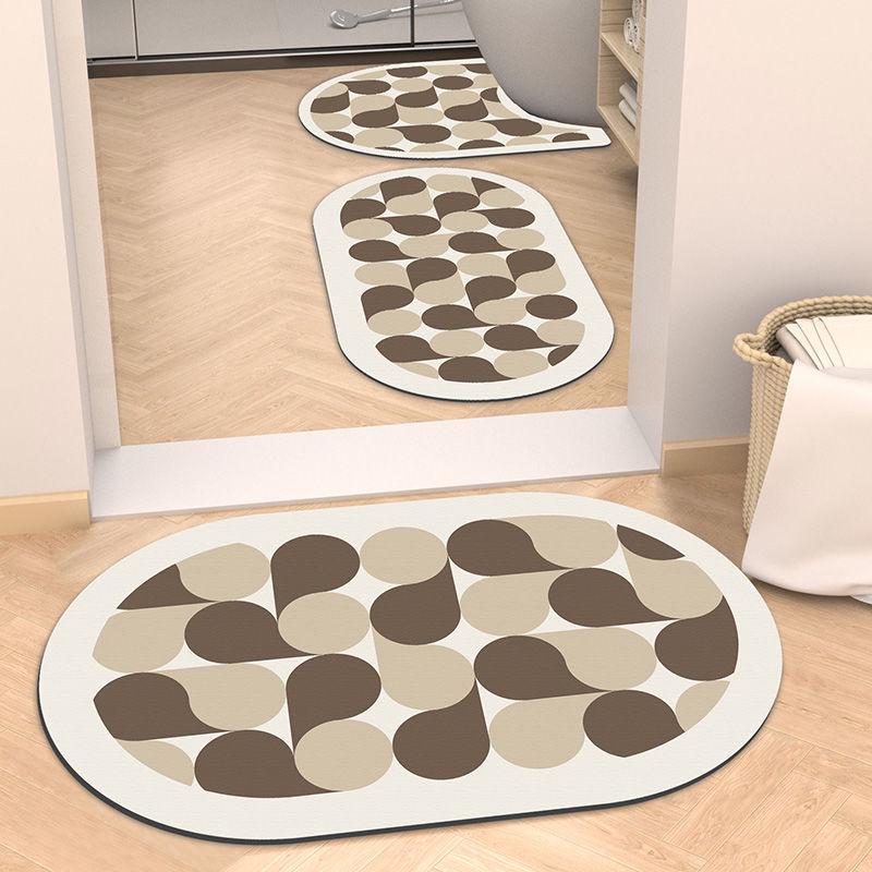 Soft Diatom Mud Non-Slip Bathroom Floor Mat Set - 3 Pieces