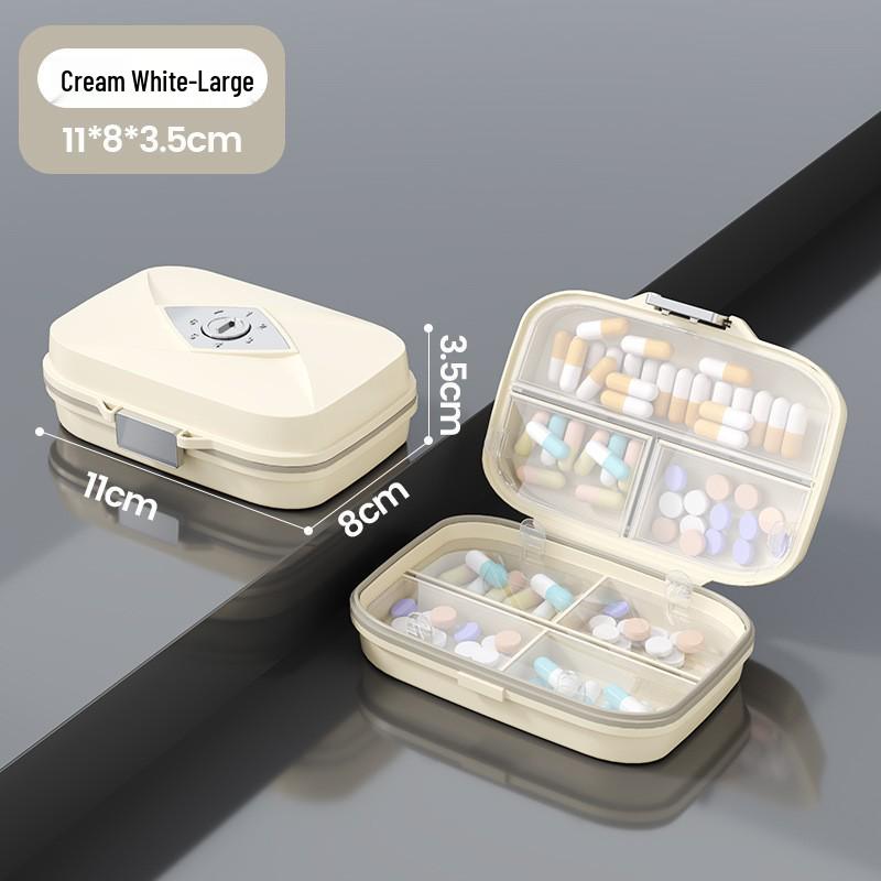 7-Day Moisture-Proof Pill Organizer: Sealed, Compartmentalized, Dustproof, with Lid for Convenient Storage
