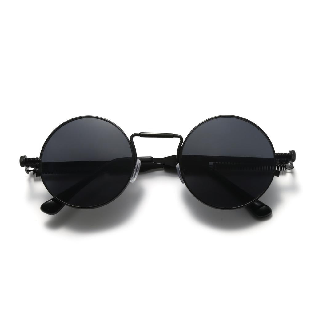 Direct supply spring temple metal too glasses new fashion round steampunk round