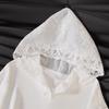 Women's Relaxed Fit Hooded Long Sleeve T-Shirt with Lace Patchwork