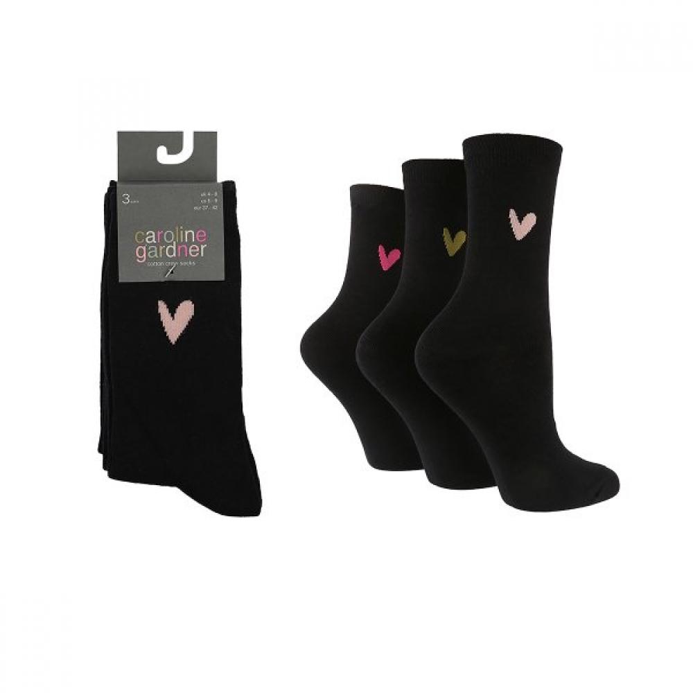 Sock Shop Women S Black Heart Daily SockS Set