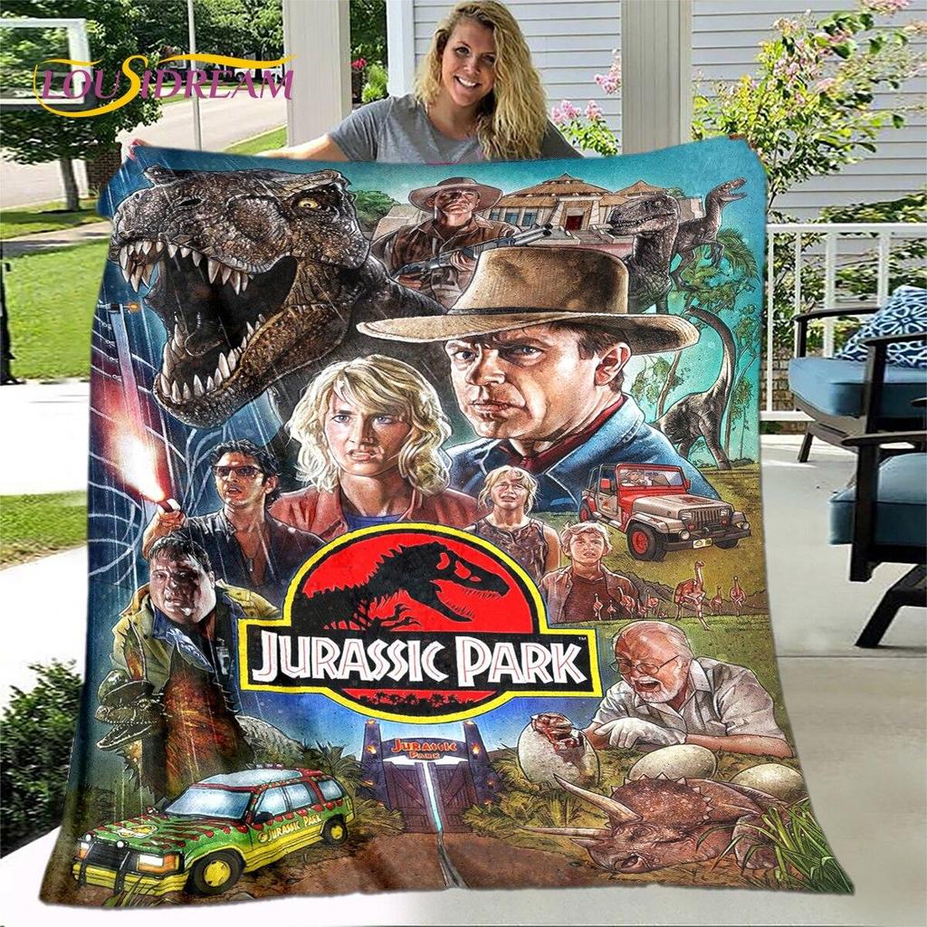 New Cartoon Jurassic Park Blanket,Flannel Blanket Throw Blanket,Soft Warm Blanket for Living Room Bedroom Beds Sofa Decor Gift