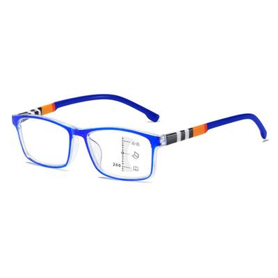 Multifocal Anti-Blue Light Reading Glasses Blue Ray Blocking Eye Protection Square Eyeglasses PC Ultralight