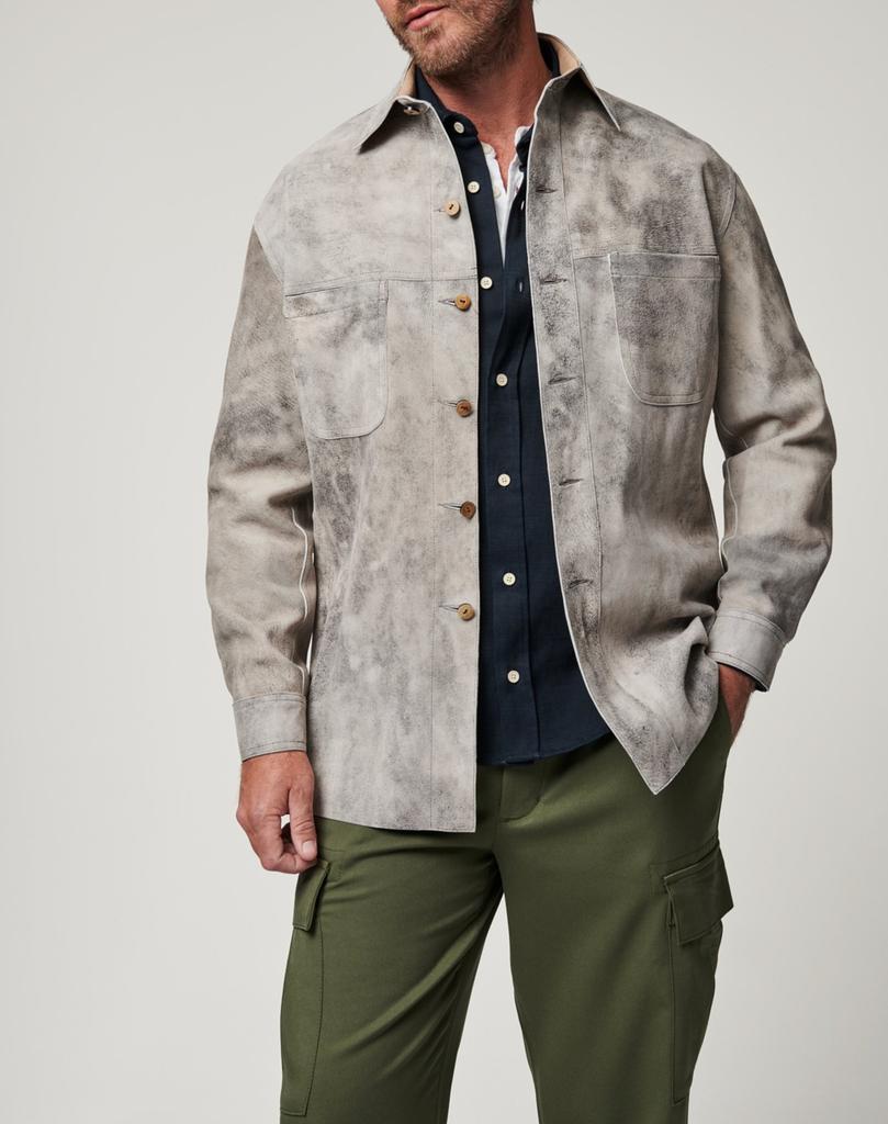 Autumn and winter PU leather double-sided wearable single-breasted lapel suede shirt jacket