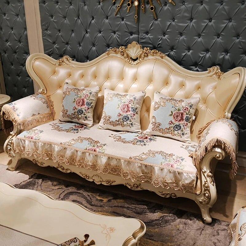 European Luxury Jacquard Sofa Covers Non Slip Four Seasons Sofa Towel Living Room Home Decor Sectional Couch Cushion