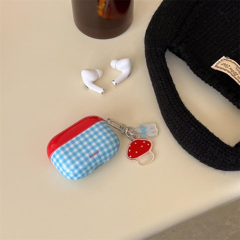 Red and Blue Plaid for AirPodsPro1 Apple Bluetooth Headset Cover 1/1/1 Generation 1011 Protective Case Creative