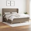3128377 vidaXL Divan-lit Tapissier Avec Matelas Taupe 160x200 Cm Tissu