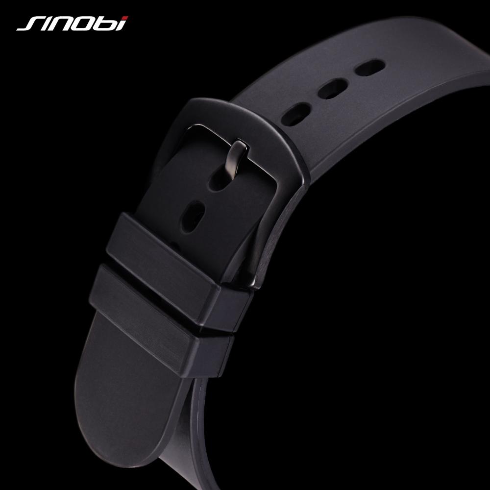 SINOBI Męski sportowy chronograf silikonowy zegarek wodoodporny najwyższej marki męskie zegarki modny zegar kwarcowy