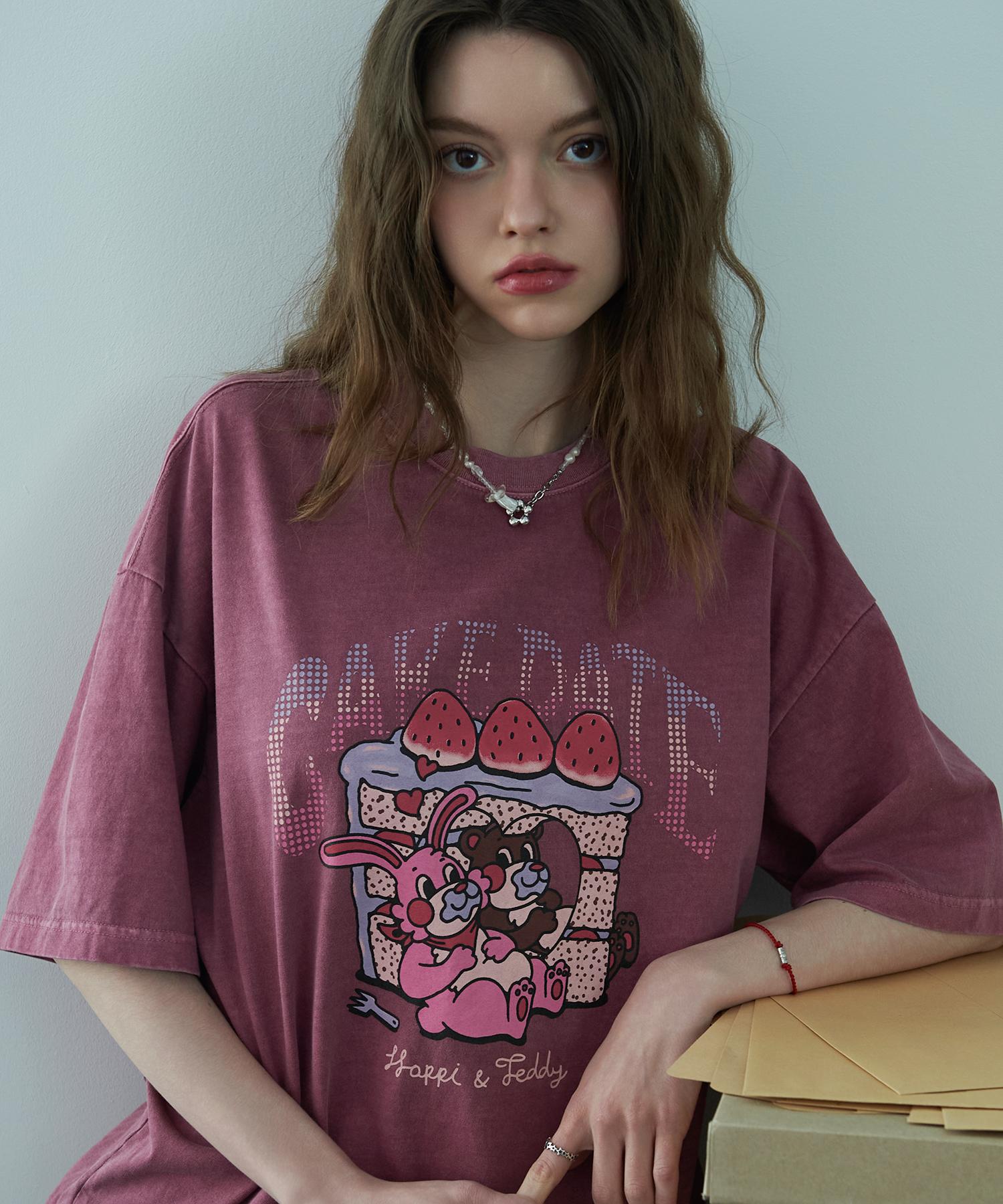 Compagno Cake Date Pigment Short Sleeve T-Shirt Dusty Pink Dusty Pink/M