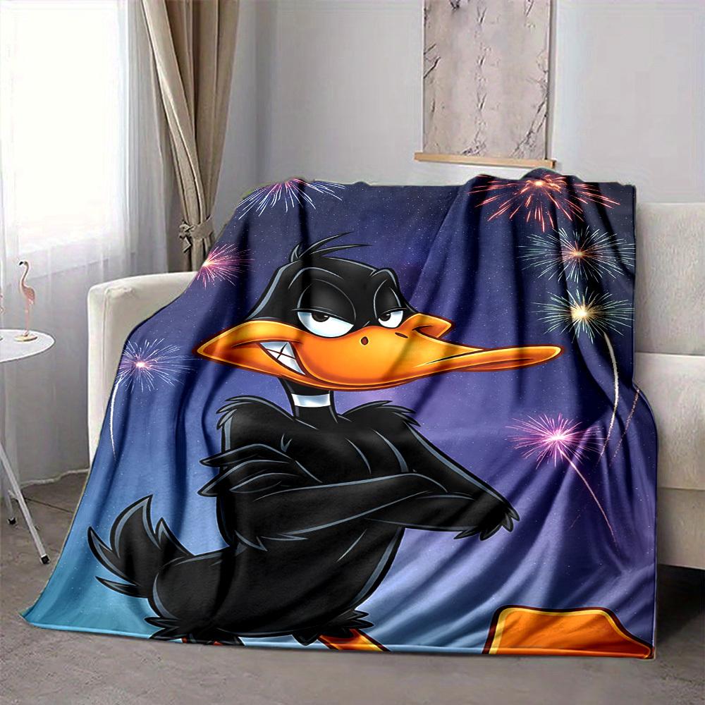 1 Stück Daffy Duck Flanell-Kuscheldecke Weich, Warm & Gemütlich für Sofa, Bett, Büro und Reisen Vielseitiges Ganzjahresgeschenk, Weihnachtsgeschenk