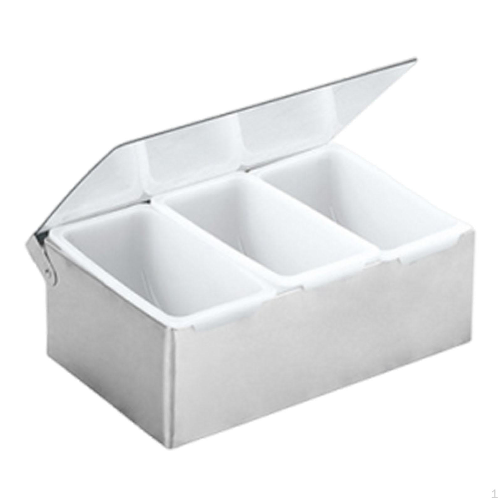 

Container Accessories Multi Compartments Multipurpose Detachable Kitchen Utensils Organizer Box for 3 Grid
