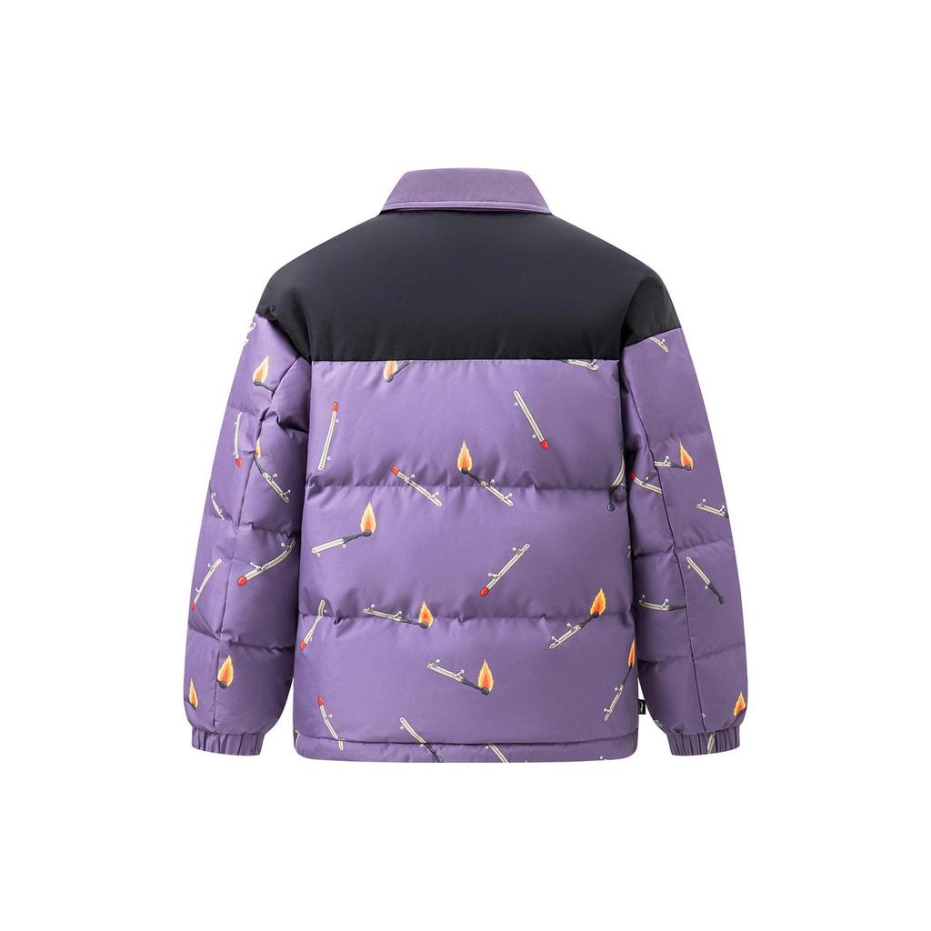 Li Ning Phil Hackett Collaboration Collection Down Jacket Men's Obsidian Purple Print AYMT173-3