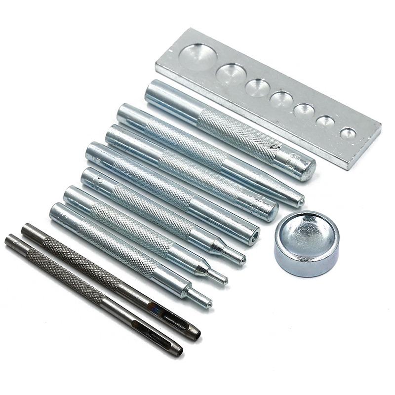 

11Pcs Snap Rivet Fastener Buttons Installation Tool Kit For DIY Leather Crafts Hand Punch Tool Set Portable Tool New