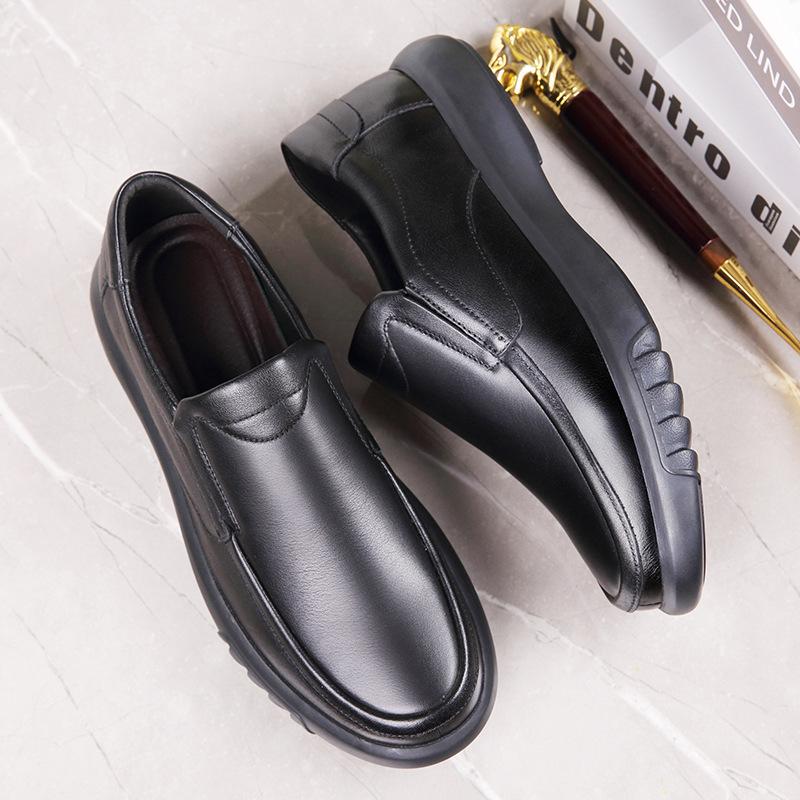 Autumn Loafers Leather Business Casual Men's Leather Shoes Middle-aged and Elderly Dad Shoes 2020 New Models