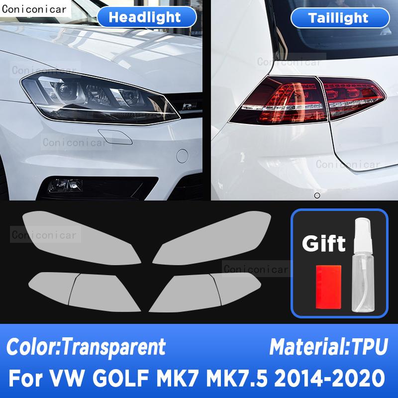 Car Headlight Protection Transparent Anti-Scratch Protective Film TPU Stickers For Volkswagen GOLF MK7 2014- Accessories