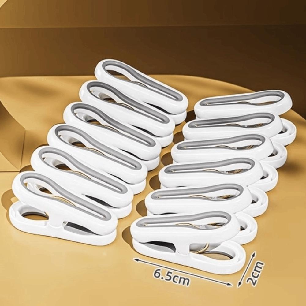 12pcs Plastic Non-marking Clip Windproof No Pressing Marks Fixed Clothes Drying Clip Multifunctional Underwear Clips Socks
