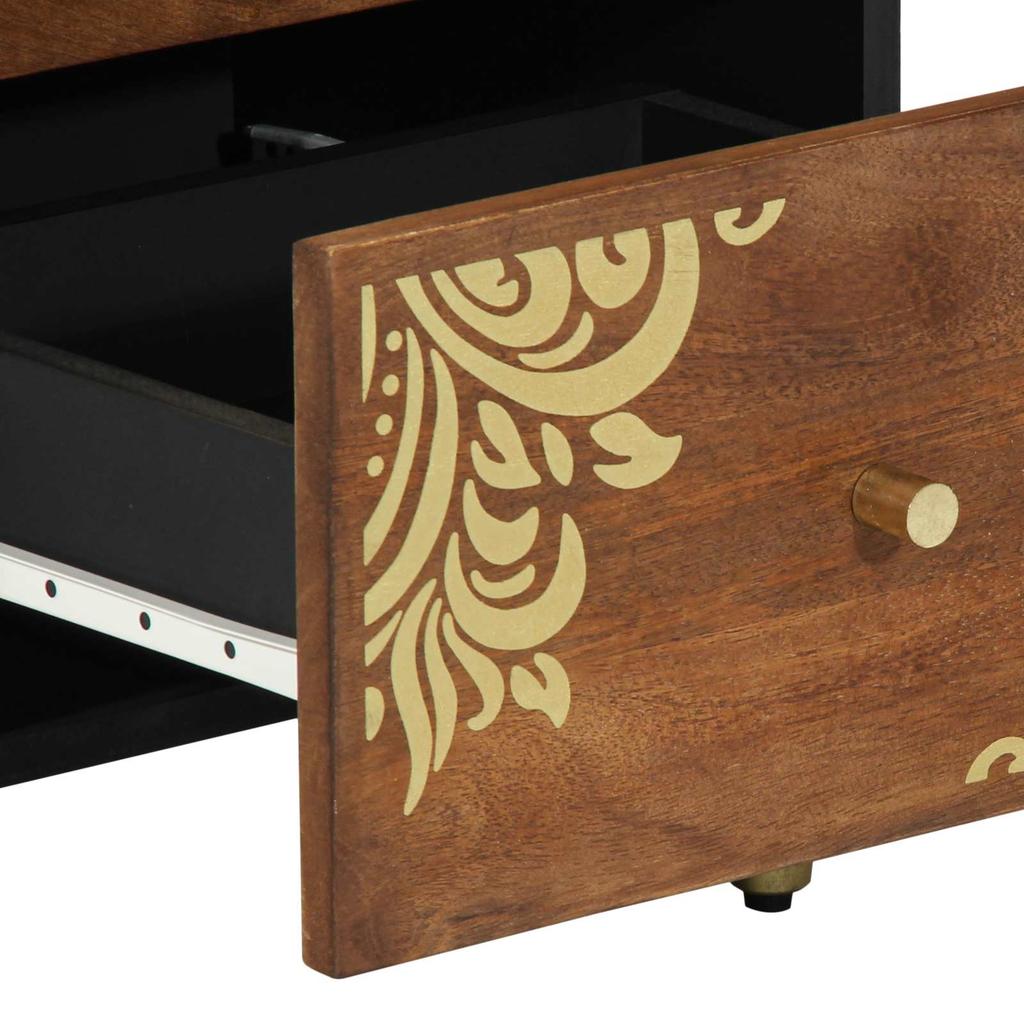Sideboard with Drawers Brown 40 X 33 X 75 Cm Solid Mango Wood