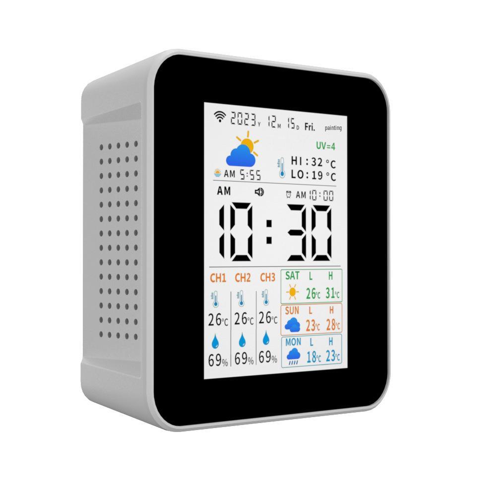 Tuya WiFi Smart Weather Station & Wireless Indoor-Outdoor Thermohygrometer Clock