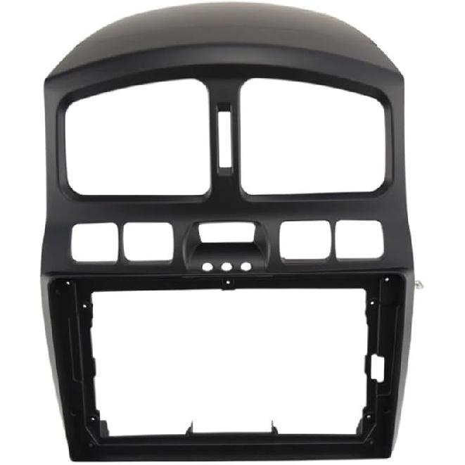 9 Inch Car Fascia Radio Panel Compatible for Hyundai Santafe 2000-2012 Dash Kit Install Facia Console Bezel Plate 9inch Adapter Trim Cover