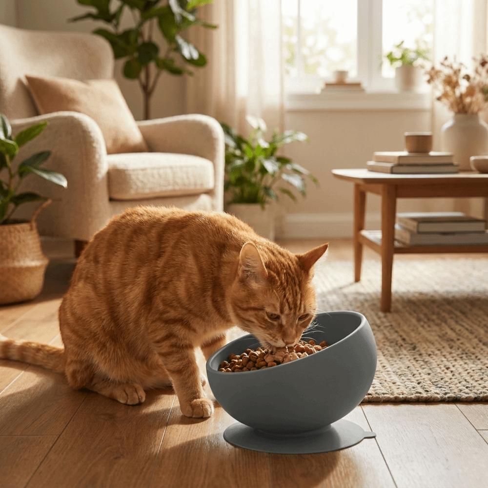 Neck Protection Silicone Pet Bowl Non-Slip Elevated Feeder Stable Dog Food Bowl Pet Dining