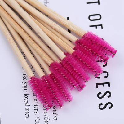 Eco-friendly Bamboo Handle Disposable Eyelash Brushes - 50 Pieces for Curling & Eye Makeup