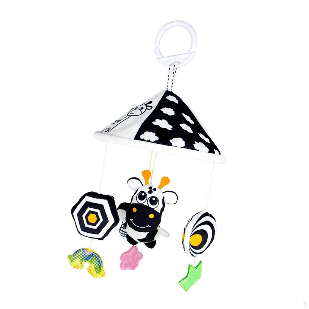 Baby Crib Mobile, Rattles Hanging Bed Bell Toy Black and White Mobile for Girls
