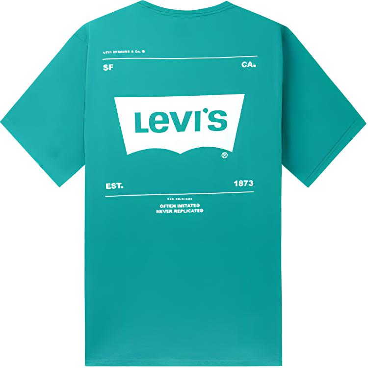 Levis Printed Casual Crew Neck Regular T-Shirt Men Tops Green 22489-0445