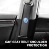 BIG1 For Volkswagen VW 2pcs Car Seat Belt Shoulder Protector Litchi Grain Fatigue Relief Pad Polo Jetta Sagitar Magotan Passat B5 B6