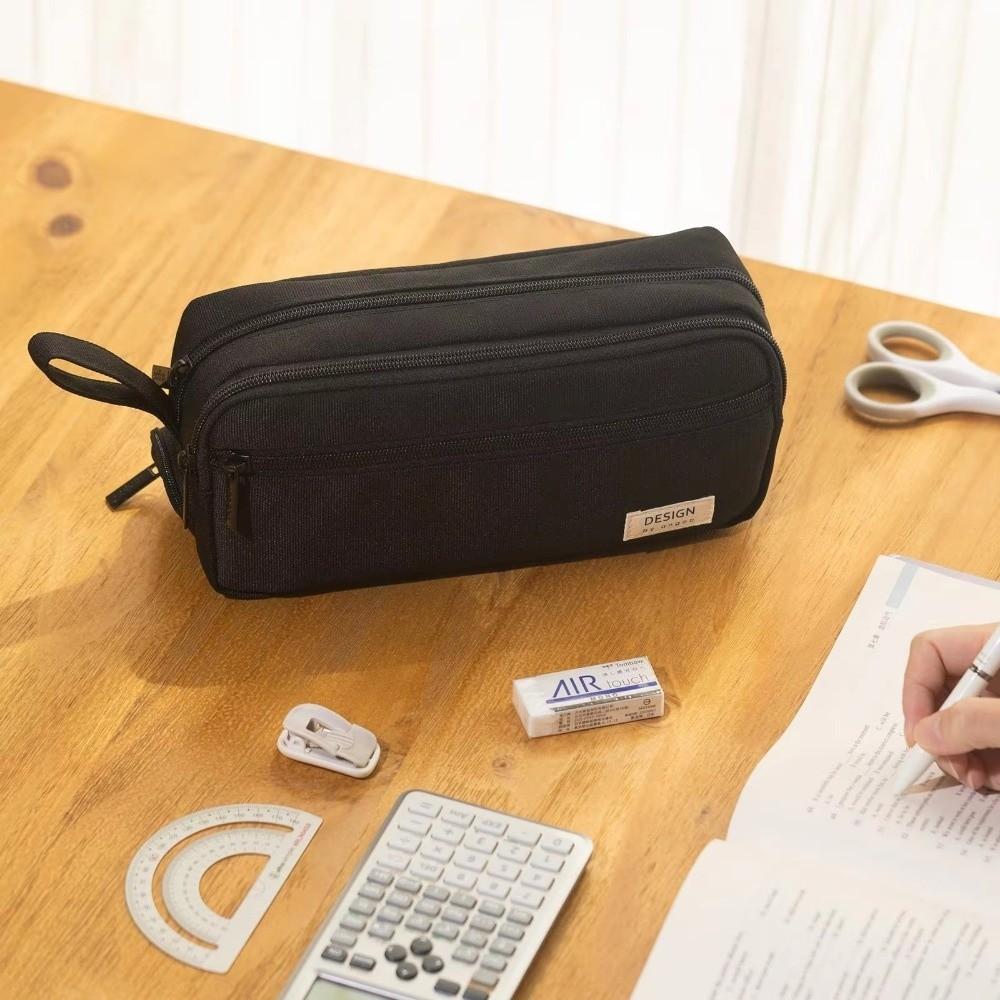 Large Capacity Pencil Bag Zippered Marker Pouch Multi-Functional Pen Organizer  College Use