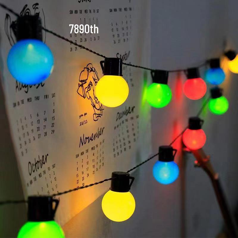 Outdoor Solar LED Globe String Lights for Festivals & Camping - Super Bright Decorative Atmosphere Lighting for Courtyard & Canopy