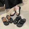 High-end woven open-toed slippers, women's summer going out for leisure and looking thin, foreign and light temperament, beach cool slippers