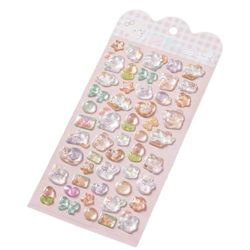 652F Embossed Animal Sticker Adhesive PVC Resin Sticker For Kids Art Craft Water Bottle Notebook Journal Phone Case Laptop