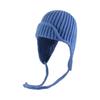 Solid color lace-up knitted hat female face small autumn and winter versatile ear protection student warm wool hat