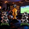 3-Pack Sports Celebration Mylar Balloons, Creative Standing Football & Golden Trophy Foil Balloon Bundle, High-Quality Metallic
