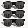 4PCS Classic Black Square Fashion Glasses with Bolt Decoration For Party Pography Wedding Birthday Graduation Hiking