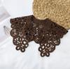 Vintage Shawl O-Neck Doll Fake Collar Shirt Women Hollow Crochet Lace False Collar Detachable Woman Half Shirt Faux  Col