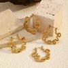 Fashion Irregular Geometric Line Hoop Earrings Stainless Steel Colorful Earrings Suitable For Woman Daily Wear Party Gifts
