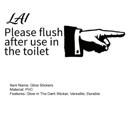 Luminous Bathroom Reminder Decals Glow in The Dark Toilet Sticker Finger And Remind to Flush Home Decor for Public Restrooms Design Waterproof