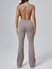 Premium Women's Yoga Suit - Peach Hip-Lifting One-Piece with Flared Pants
