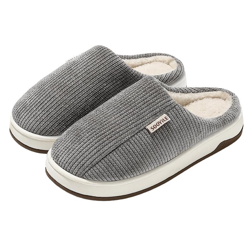 Cotton slippers 2025 autumn and winter new home indoor thick bottom non-slip send parents corduroy cotton mop