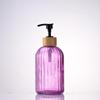 Nordic Large Capacity Vertical Stripe Glass Bottle for Hand Sanitizer, Shampoo, or Shower Gel