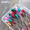 400pcs Teardrop Colored Pearl Head Corsage Pins Straight Sewing Pins  For Flower Decorations