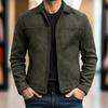 New Men's Turn-down Collar Leather Jacket, Casual Fashion Fall Winter Outerwear