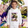 "Przygody JoJo: Bluza z kapturem dla dzieci z nadrukiem "Stone Ocean" – Ciepły sweter z podszewką polarową dla chłopców i dziewcząt na jesień/zimę – Miękki, codzienny styl