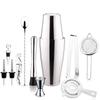 Stainless Steel Cocktail Shaker Set with Bamboo Stand