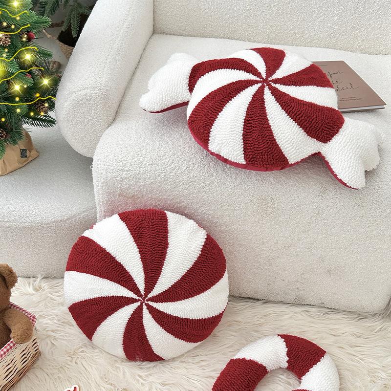 Christmas Holiday Throw Pillow Snowflake Embroidery Sofa Cushion Lumbar Support Decor